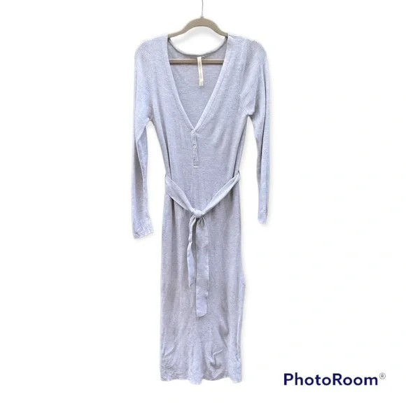 Babaton Aritzia Grey Henley Merino Wool Blend Sweater Dress XL - Picture 4 of 9